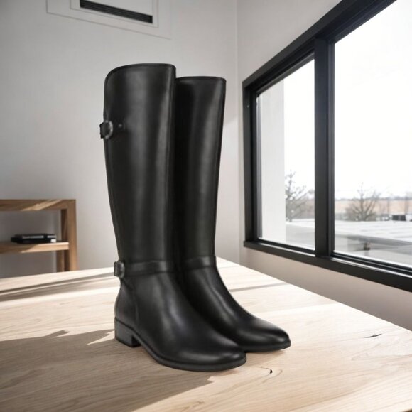 Naturalizer Women's Black Sahara Zipper Knee High Riding Boots Size 5.5M NIB - Picture 1 of 5